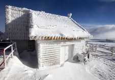 Wooden Cottage Covered With Snow Royalty Free Stock Photo Wooden Cottage Covered With Snow Royalty Free Stock Photo