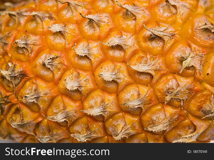 Mellow yellow pineapple close up. Mellow yellow pineapple close up