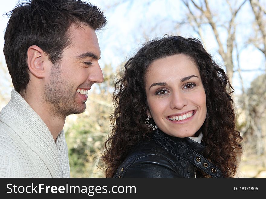 Smiling Couple Outdoors