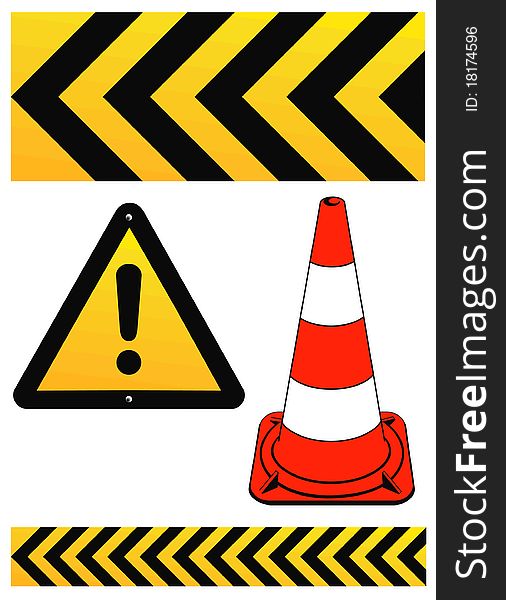 Road signs and warning sign