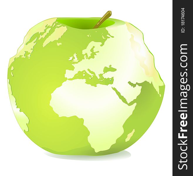 World Apple and recycling earth. World Apple and recycling earth