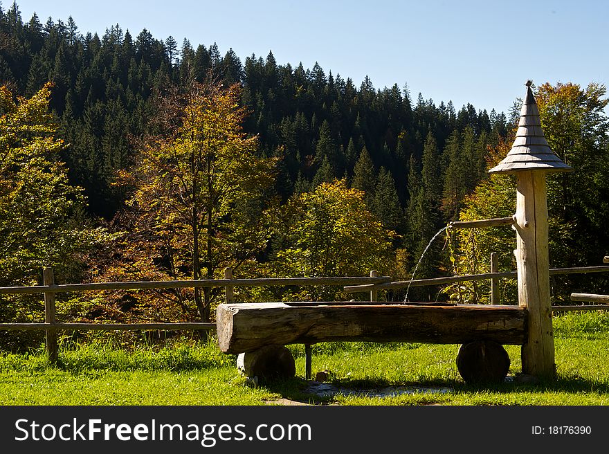 Austrian summer landscape with blue sky. Austrian summer landscape with blue sky