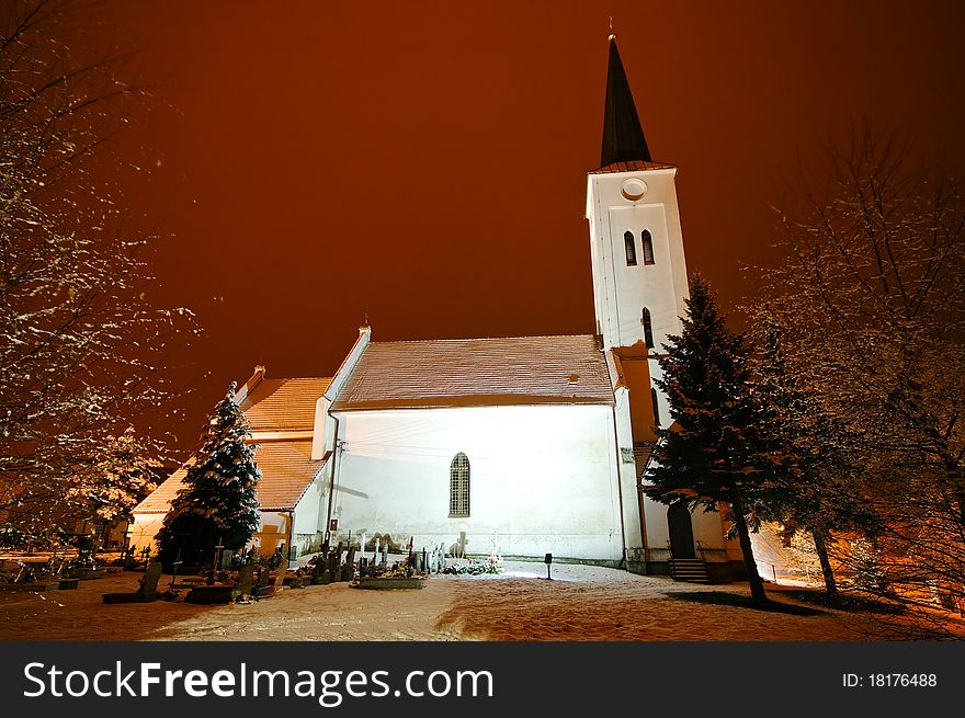 Strange mystics church at the middle of night