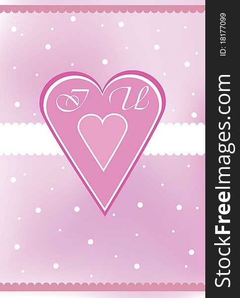 Valentine card with heart shape. Vector