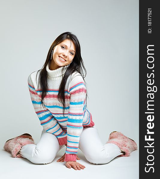 Beautiful young woman studio portrait