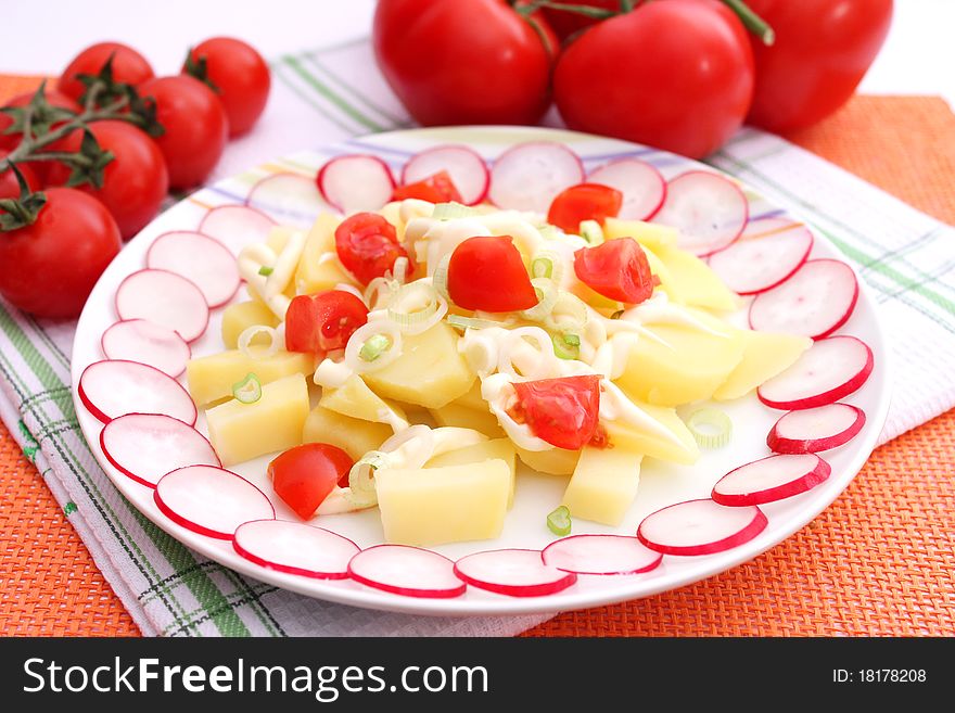 Potato salad on a plate