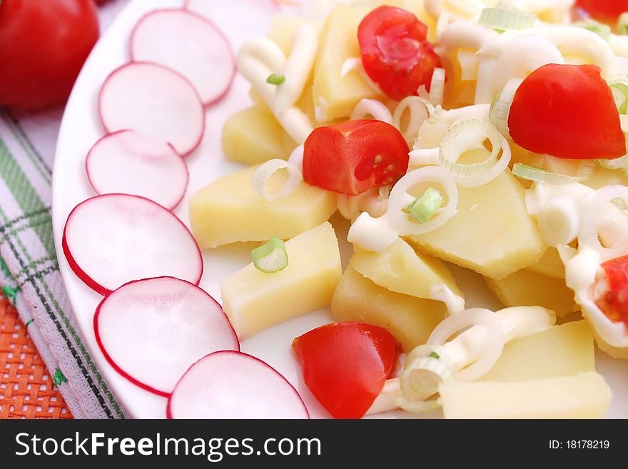 Potato salad on a plate