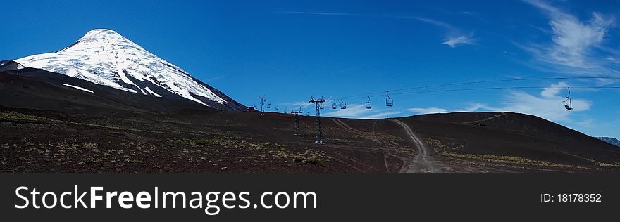 Ski Center, on the slopes of Osorno Volcano, Chile. Ski Center, on the slopes of Osorno Volcano, Chile