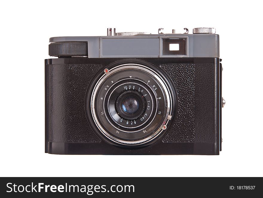 Vintage russian camera on white background. Vintage russian camera on white background