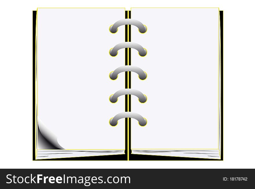 Vector illustration of notebook under the white background