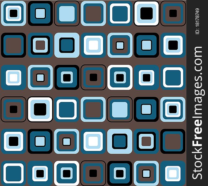 Vector Pattern of Blue, Brown and White Squares. Vector Pattern of Blue, Brown and White Squares