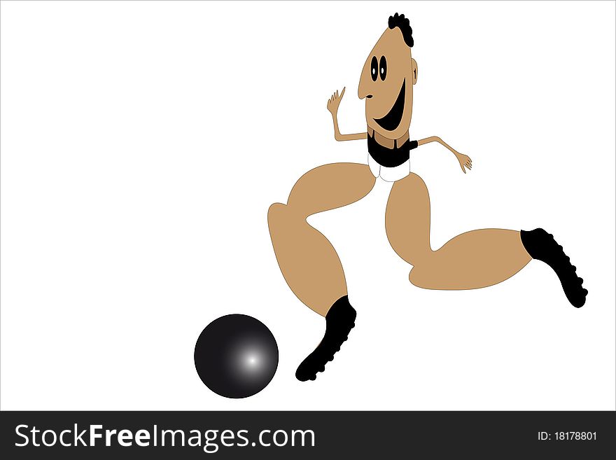 Vector illustration of soccer with brawny legs