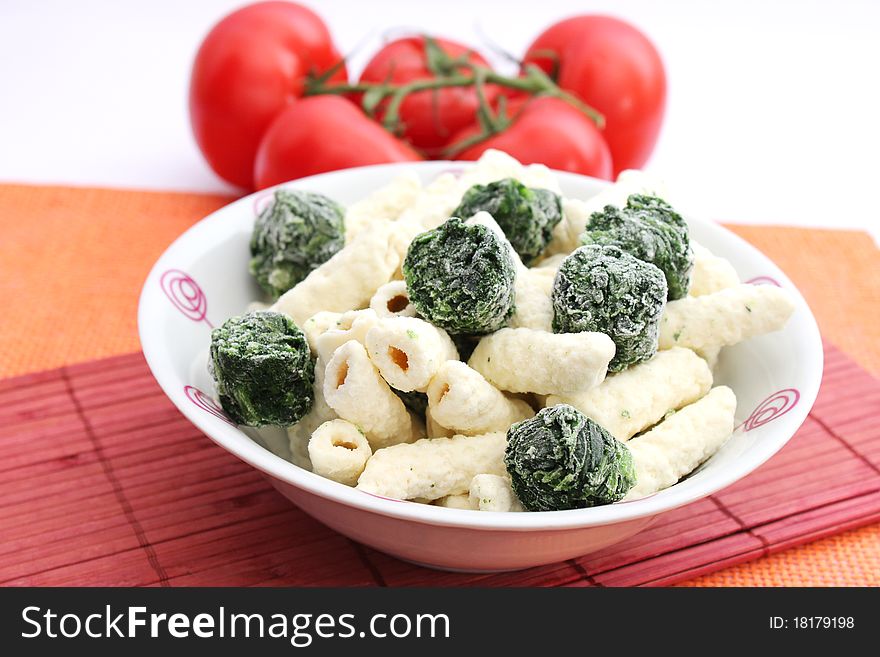 Pasta with spinach