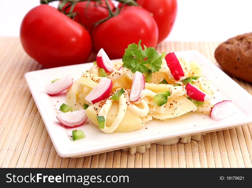 Potato salad on a plate