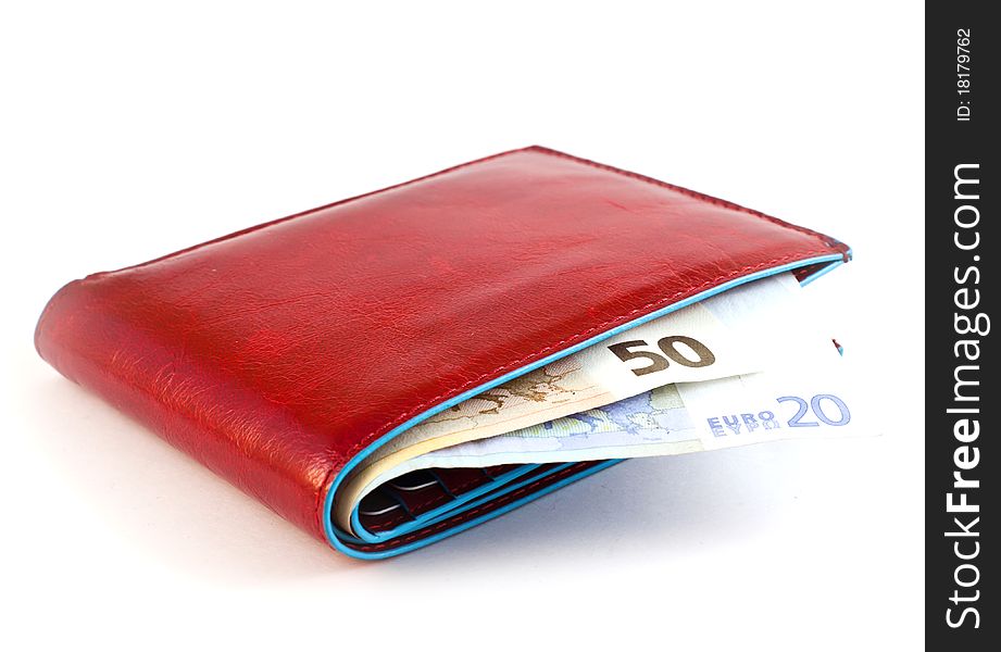 Italian leather wallet with money, useful for concepts. Italian leather wallet with money, useful for concepts