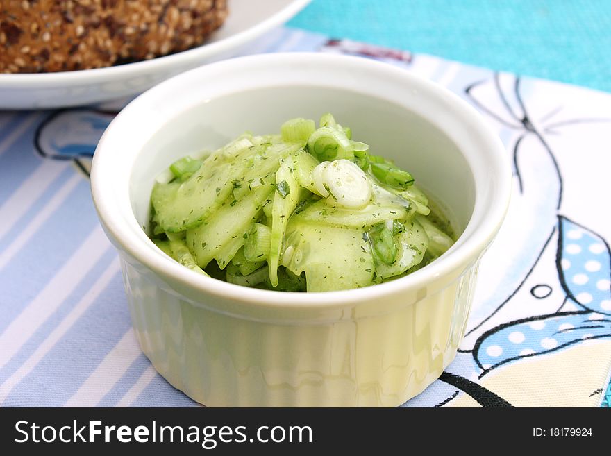 Salad of cucumber in a bowl. Salad of cucumber in a bowl
