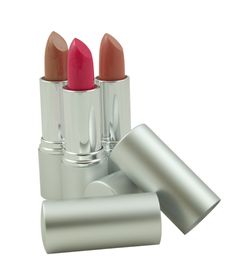 Three Lipsticks Over White Background Royalty Free Stock Photography