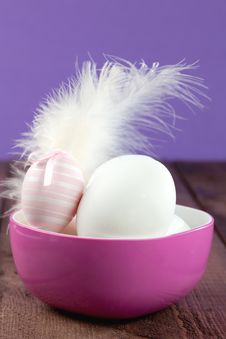 Easter Eggs In A Bowl Stock Photo