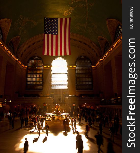 The Main Concourse of NYC's Grand Central in the morning light. The Main Concourse of NYC's Grand Central in the morning light