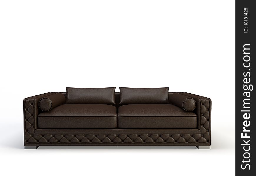 3d sofa on the black background