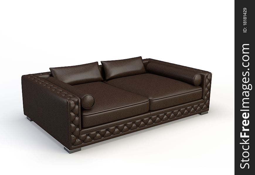 3d sofa on the black background