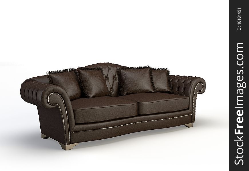 3d sofa on the black background