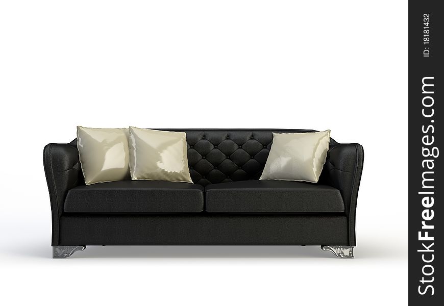 3d sofa on the black background