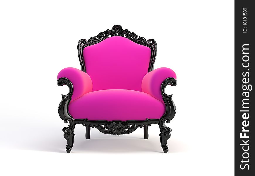 Classic 3d chair on the white background. Classic 3d chair on the white background