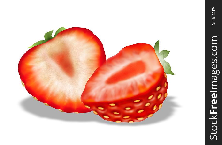 Photo: Illustration of half of strawberry