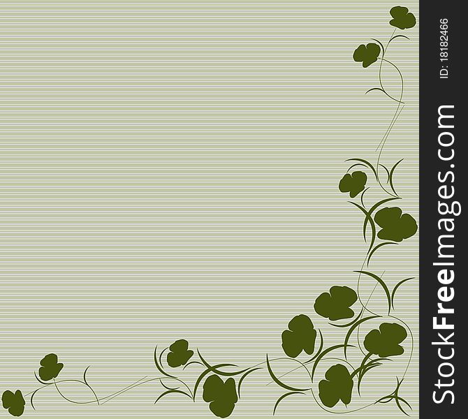 Floral green pattern on strip background. Floral green pattern on strip background
