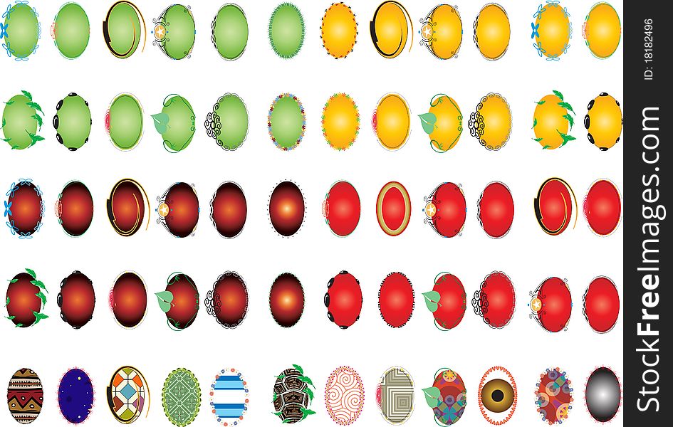Set of easter eggs illustration. Set of easter eggs illustration