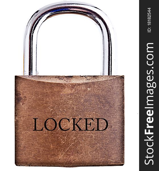 Padlock, completely isolated on white background. Padlock, completely isolated on white background