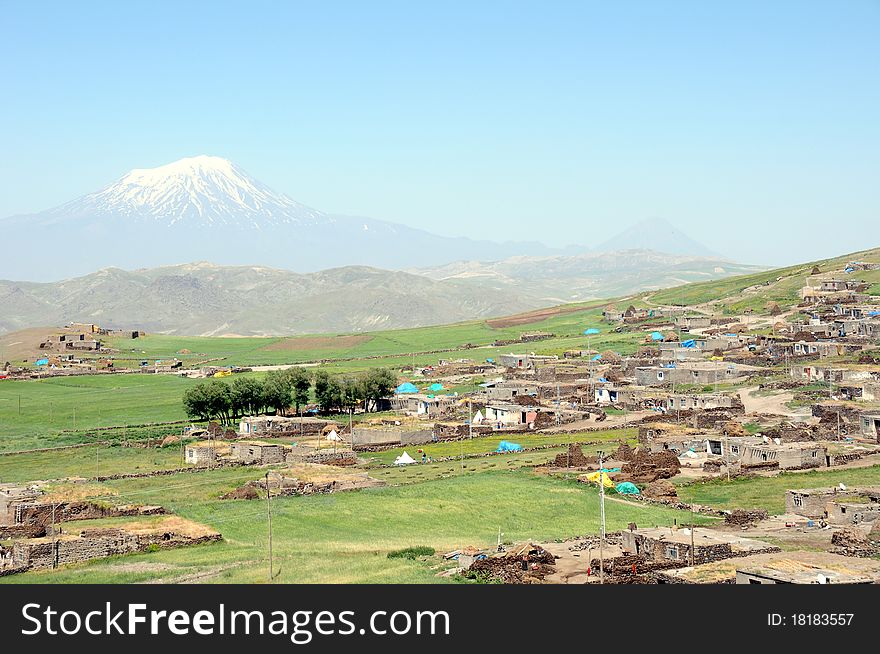 Kurdish region of Turkey with Mount Ararat in the distance. Kurdish region of Turkey with Mount Ararat in the distance