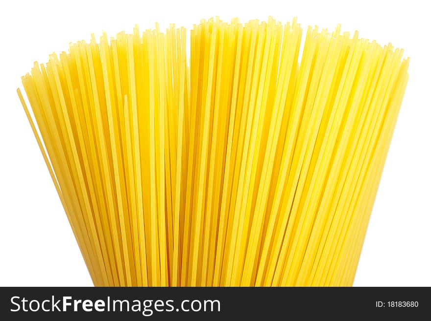 A bunch of spaghetti isolated on a white background.
