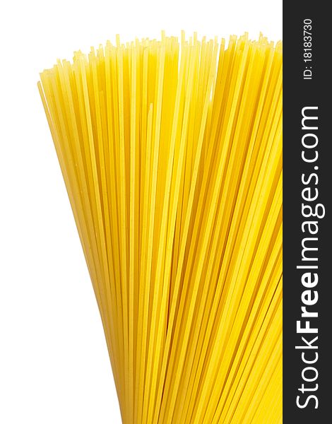 A bunch of spaghetti isolated on a white background.