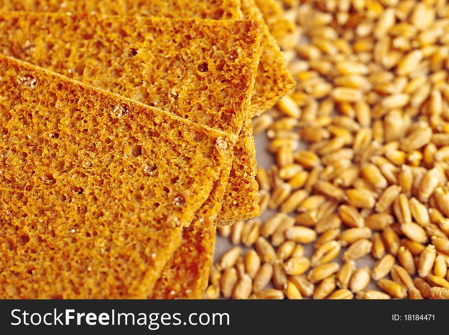 Rye Crispbread With Grains Of Wheat