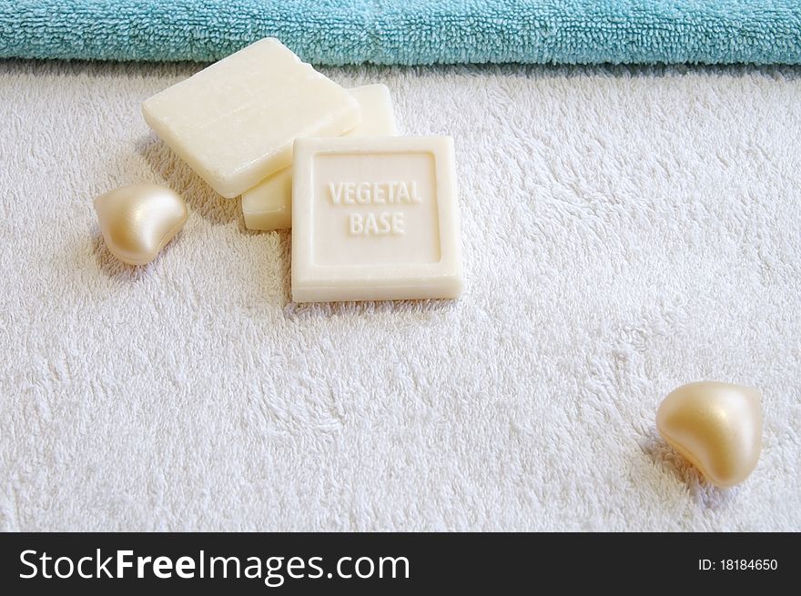 Vegetal base soap for bath and spa treatment