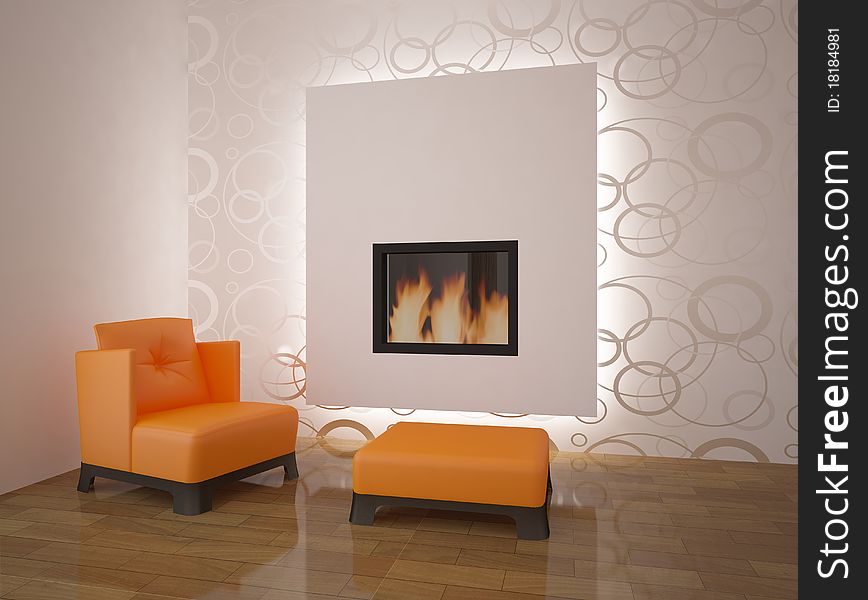 Nice interior design with fire. Nice interior design with fire