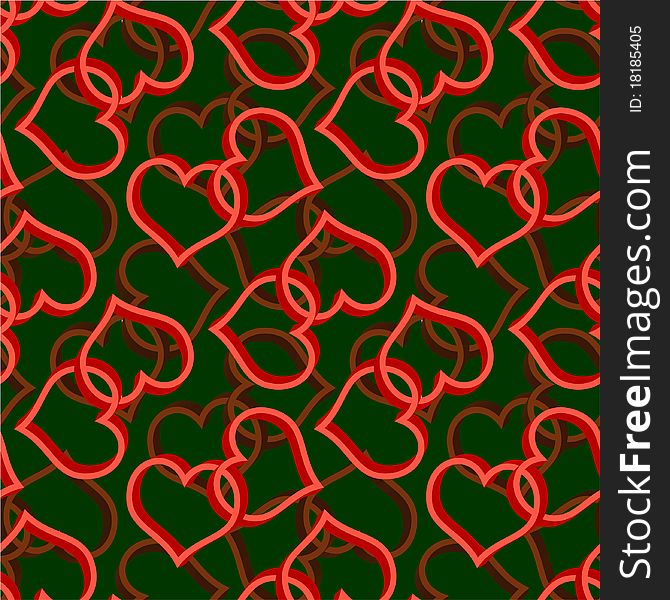 Two heart seamless background pattern