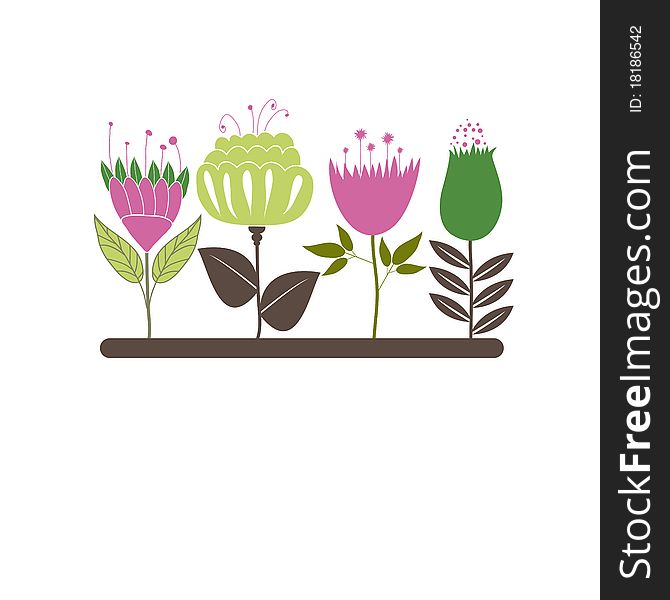 Background with flowers for you. Vector illustration. Background with flowers for you. Vector illustration