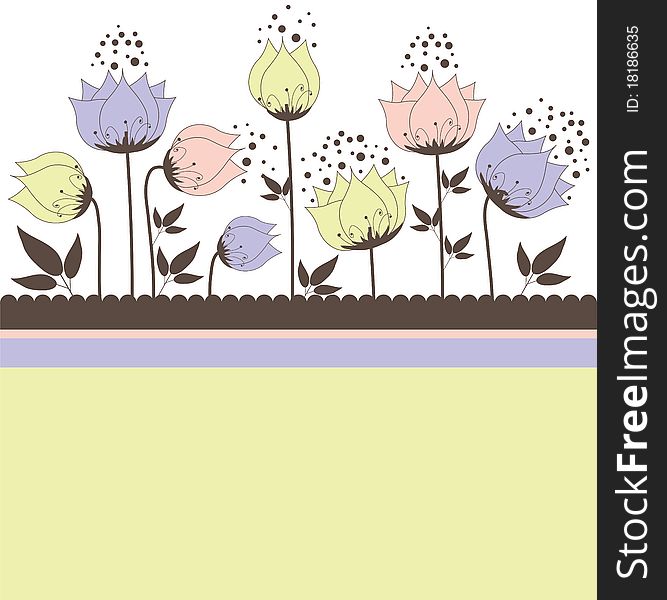 Background With Flowers. Vector Illustration