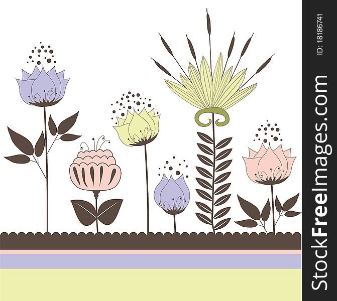 Background With Flowers. Vector Illustration