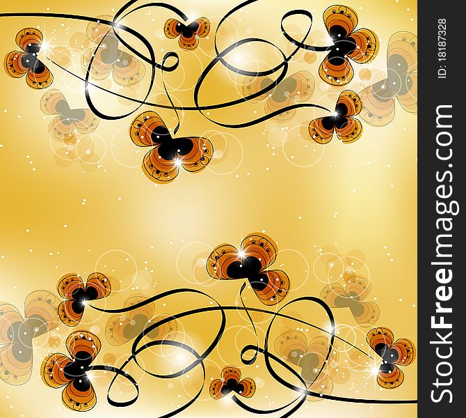 Vector picture with yellow flowers and space for your text