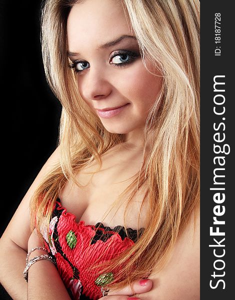 Beautiful friendly young girl/ the blond. Beautiful friendly young girl/ the blond