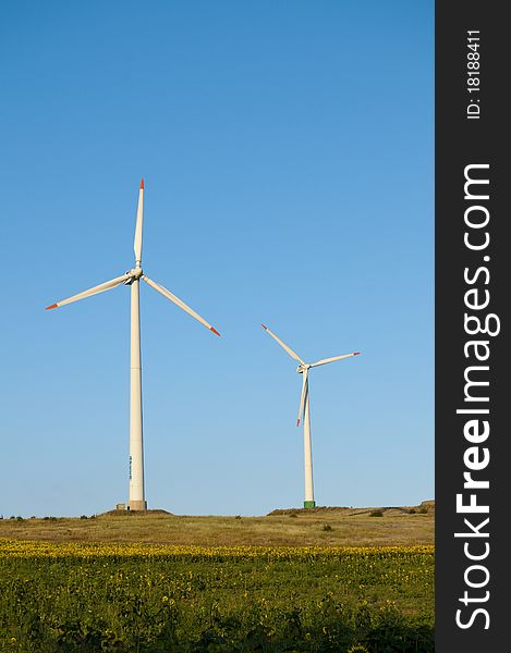 Wind Power Turbine on field