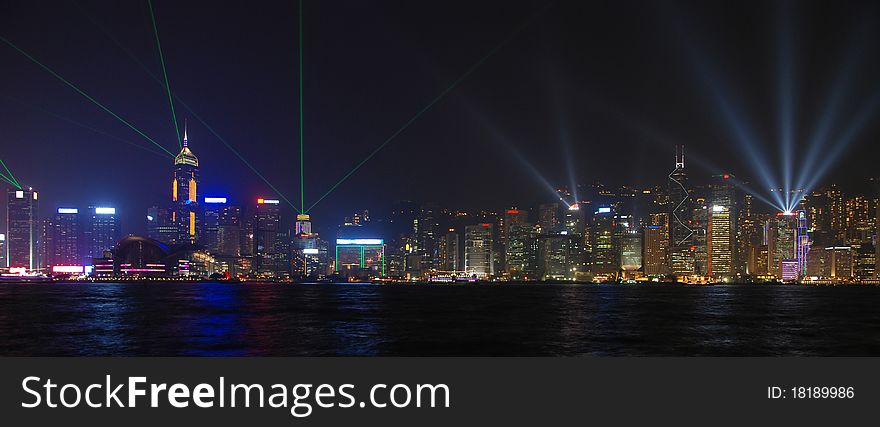 Laser show in Hong Kong