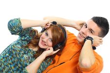 Young People Listen To Music Royalty Free Stock Photos Young People Listen To Music Royalty Free Stock Photos
