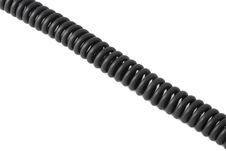 Black Wire In The Form Of A Spring Stock Photo