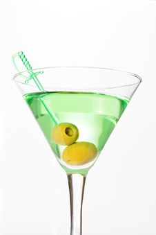 Green Alcohol Cocktail With Martini And Olives Royalty Free Stock Photo Green Alcohol Cocktail With Martini And Olives Royalty Free Stock Photo