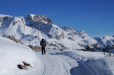 Trekking In The Dolomites Royalty Free Stock Photos